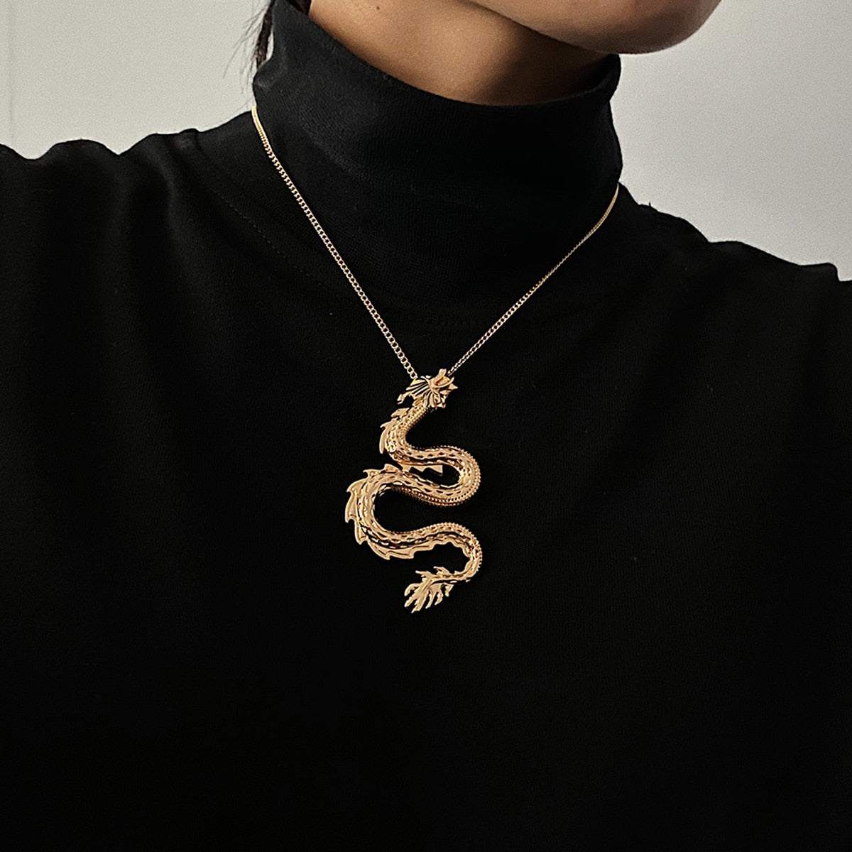 Gold Silver Dragon Chain Necklace