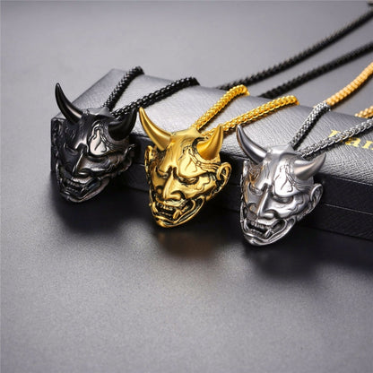 Black Oni Hannya Mask Neckace By Irezumi Empire