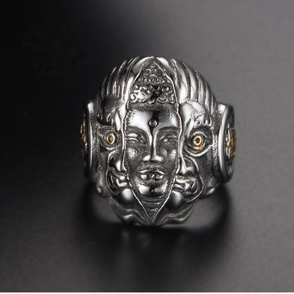 Good Vs Evil Buddha Demon Ring