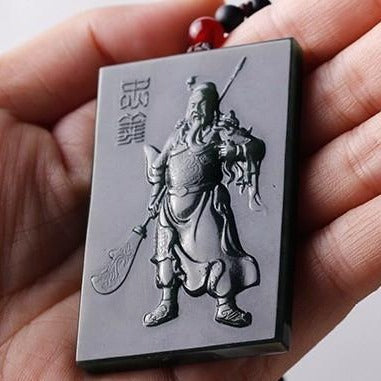 Guan Yu Warrior Jade Pendant Necklace